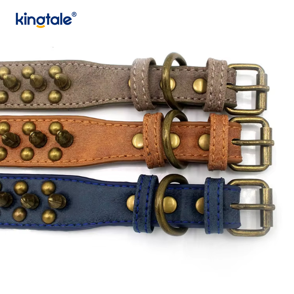 Collare per animali domestici in PU con rivetto anti-morso