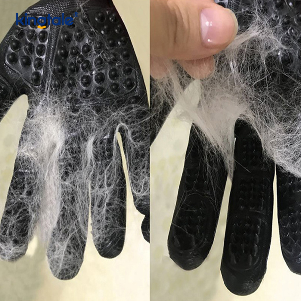 Guanto per la rimozione dei peli di animali domestici Guanto delicato per la toelettatura degli animali domestici Guanto per deshedding