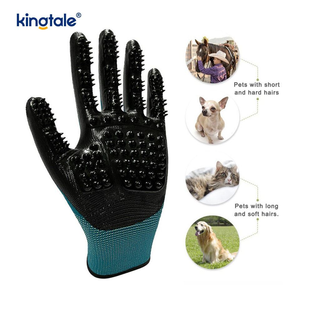 Guanto per la rimozione dei peli di animali domestici Guanto delicato per la toelettatura degli animali domestici Guanto per deshedding