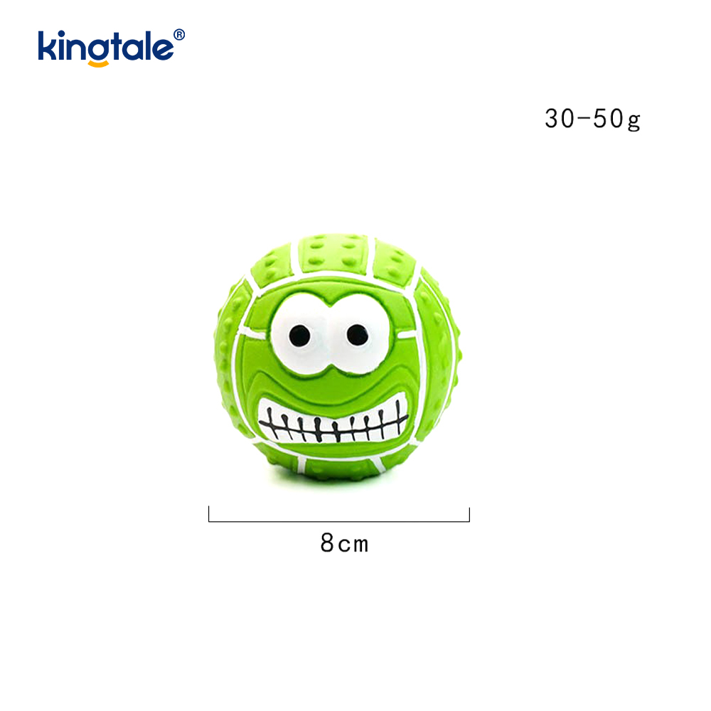 Giocattolo per animali domestici in lattice che produce suoni con faccina sorridente per interni ed esterni Giocattolo per animali domestici in lattice che produce suoni con faccina sorridente per interni ed esterni