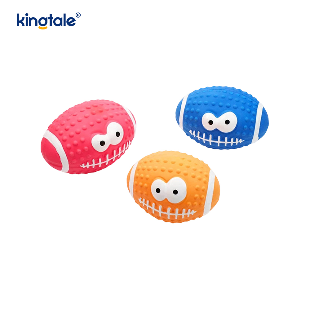 Giocattolo per animali domestici in lattice che produce suoni con faccina sorridente per interni ed esterni Giocattolo per animali domestici in lattice che produce suoni con faccina sorridente per interni ed esterni