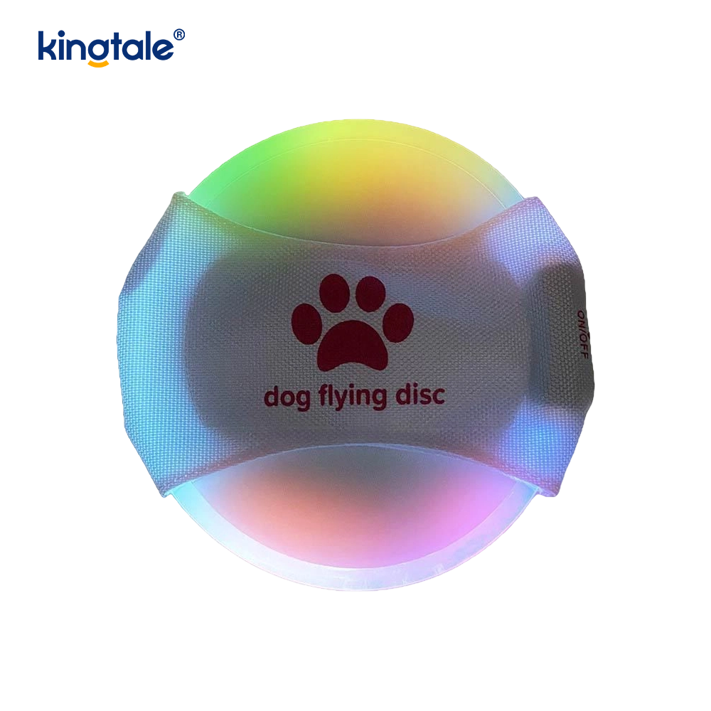 Frisbee luminoso per animali domestici, addestramento per animali domestici illuminato ad alta visibilità, lancio, gioco per l'esercizio