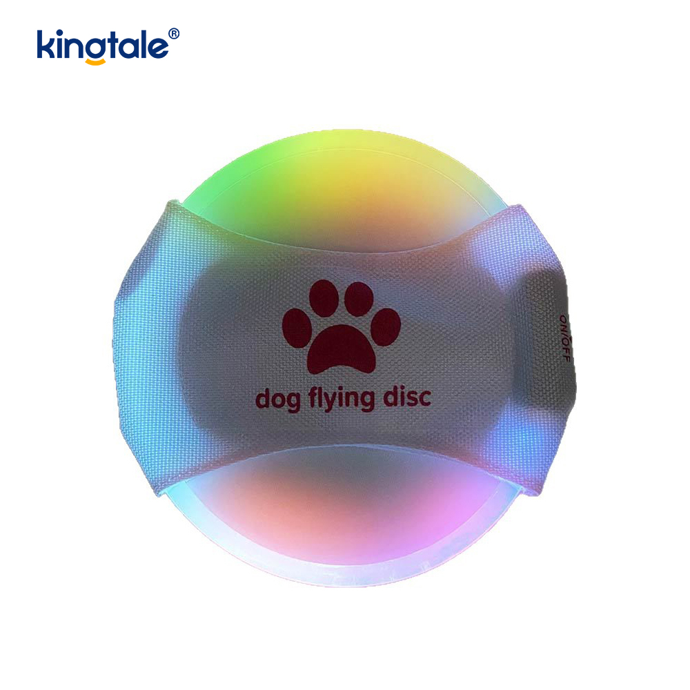 Frisbee luminoso per animali domestici, addestramento per animali domestici illuminato ad alta visibilità, lancio, gioco per l'esercizio