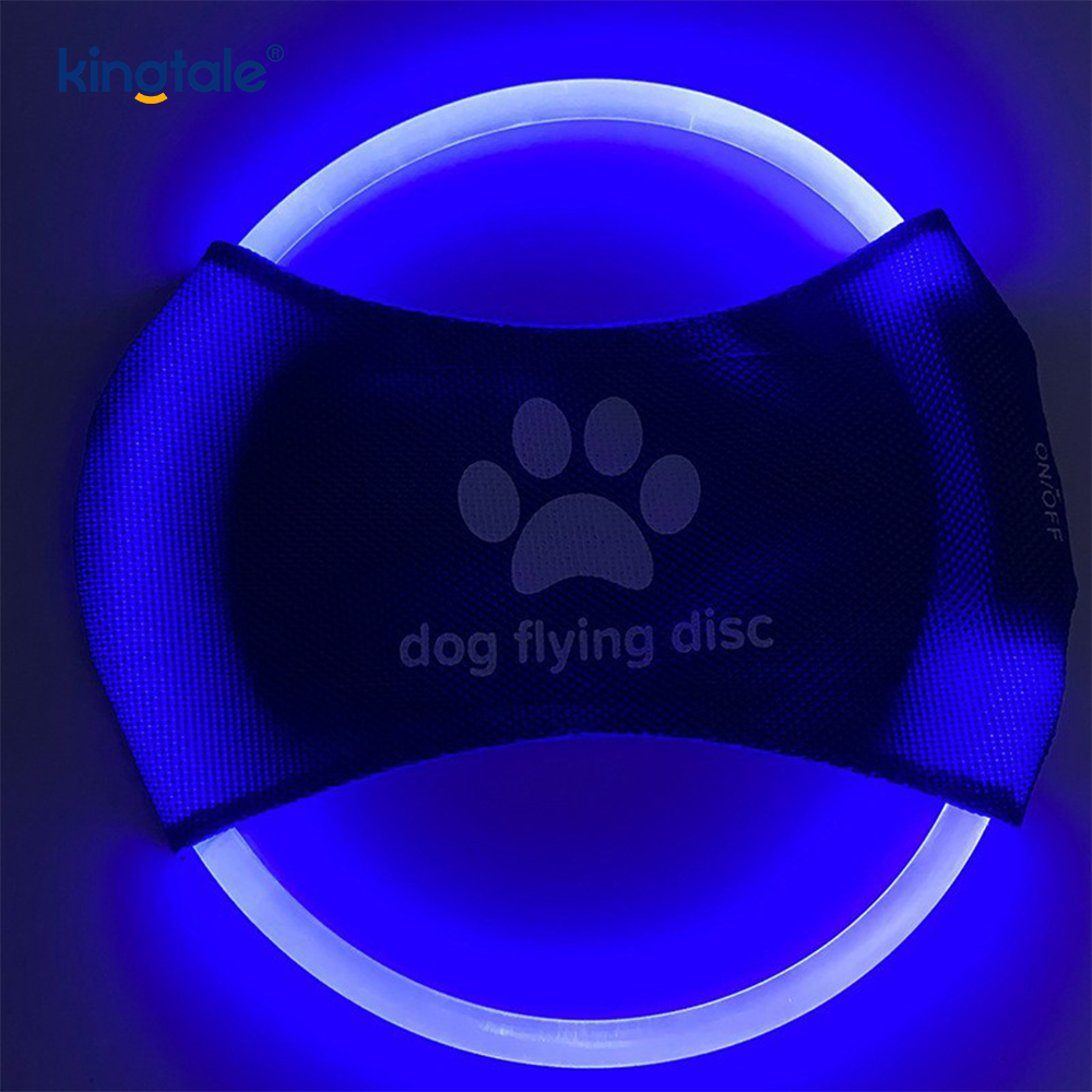 Frisbee luminoso per animali domestici, addestramento per animali domestici illuminato ad alta visibilità, lancio, gioco per l'esercizio