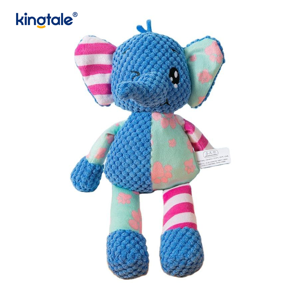 Peluche morbido elefante blu con tessuto blu lavabile in lavatrice