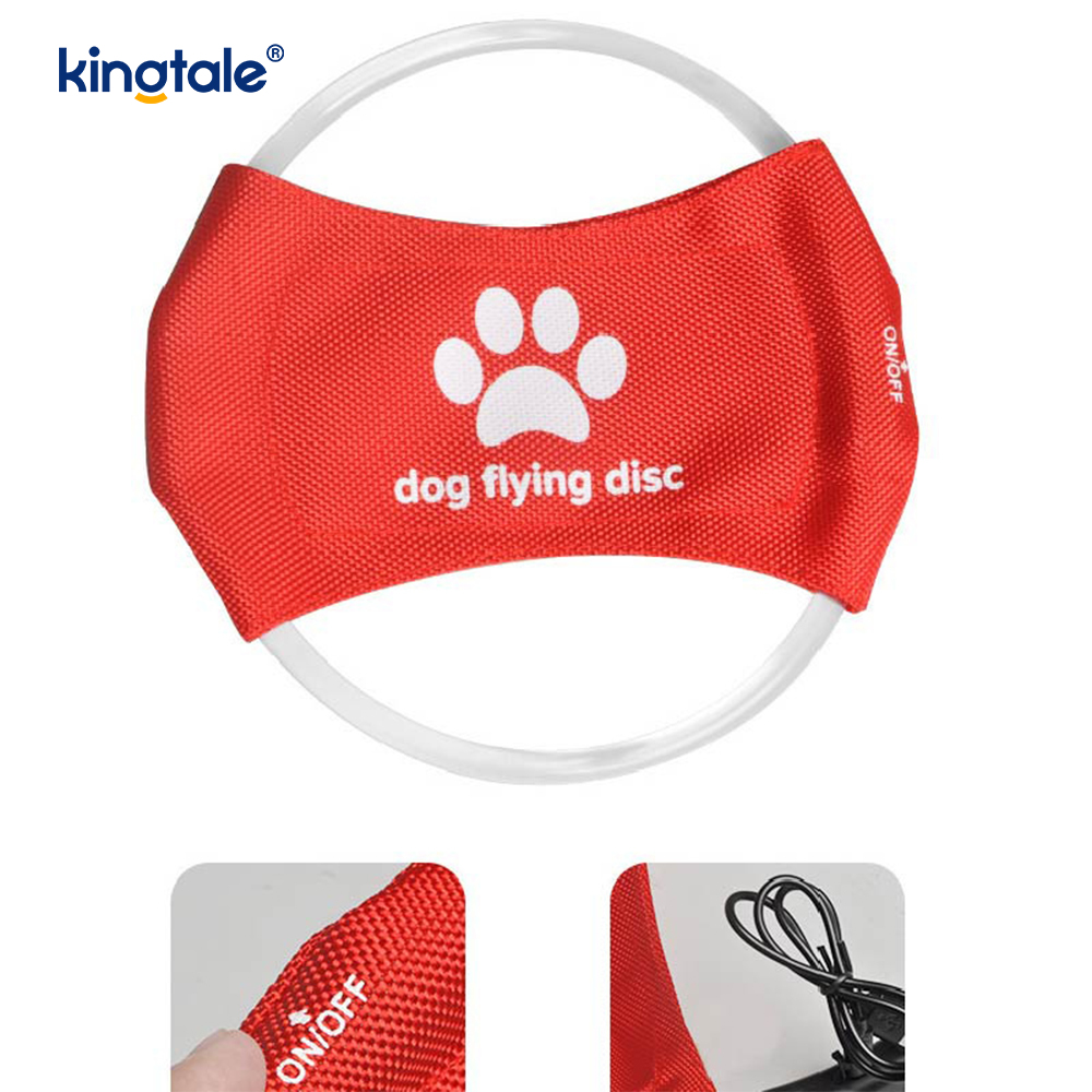 Frisbee luminoso per animali domestici, addestramento per animali domestici illuminato ad alta visibilità, lancio, gioco per l'esercizio