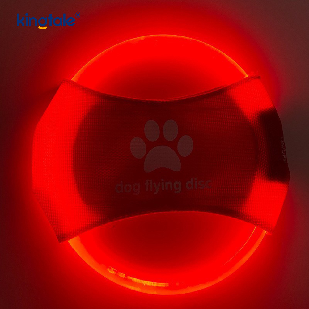 Frisbee luminoso per animali domestici, addestramento per animali domestici illuminato ad alta visibilità, lancio, gioco per l'esercizio