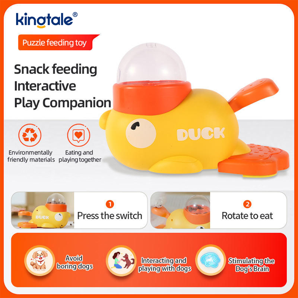 Little Yellow Duck Alimentatore per animali domestici Giocattoli interattivi per cani Puzzle alimentare Alimentatore lento
