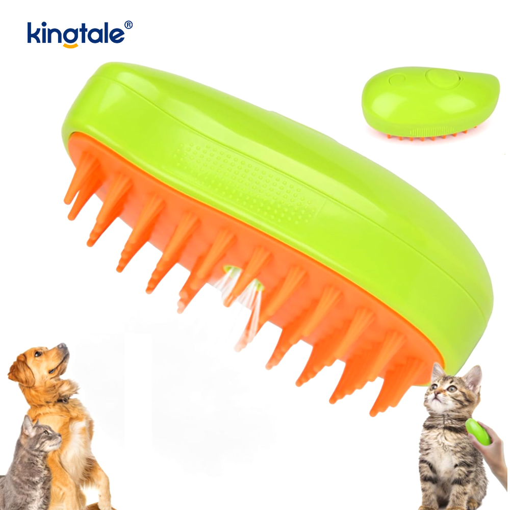 Spazzola a vapore per gatti Pettine per rimozione peli di cani con massaggio in silicone 3 in 1 per animali domestici