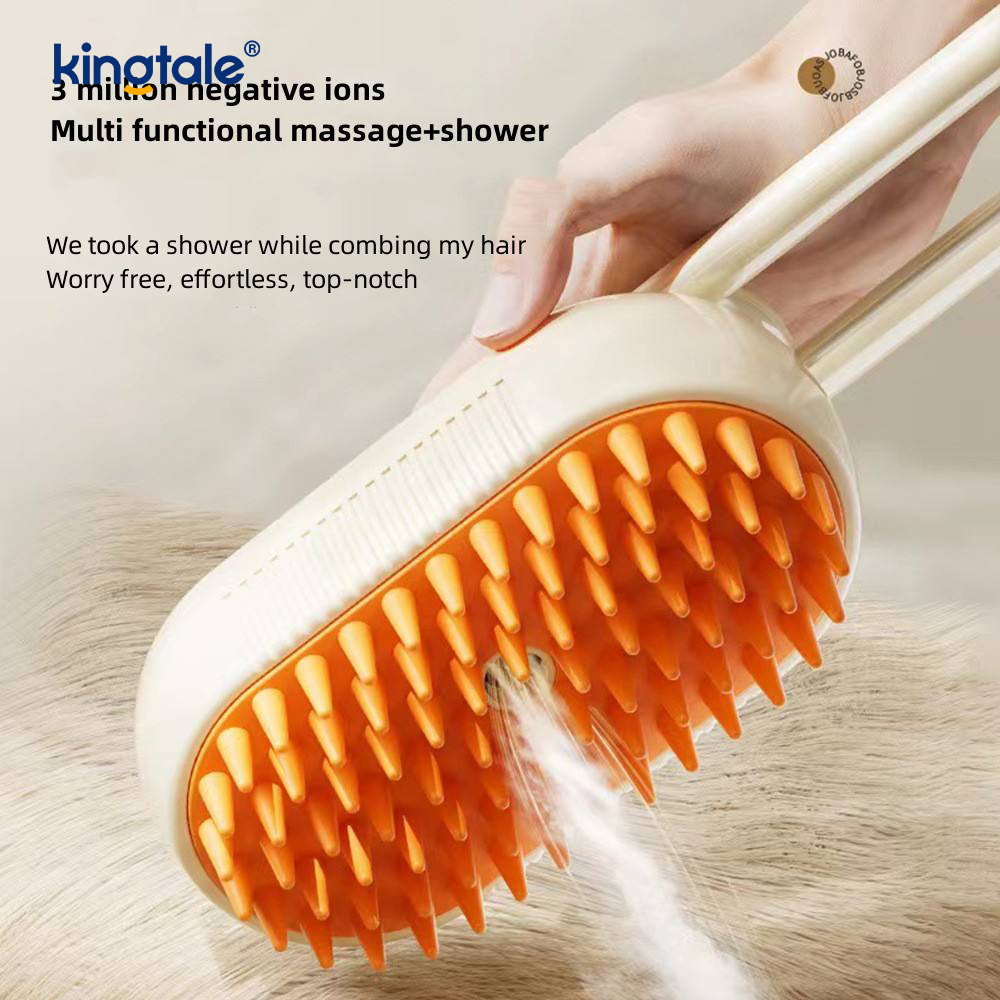 Spazzola a vapore per gatti Pettine per rimozione peli di cani con massaggio in silicone 3 in 1 per animali domestici