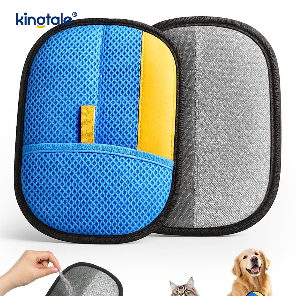 Guanto per la rimozione dei peli di animali domestici per cani e gatti Guanti elettrostatici per la rimozione dei peli di animali domestici a cinque dita Newly Pro