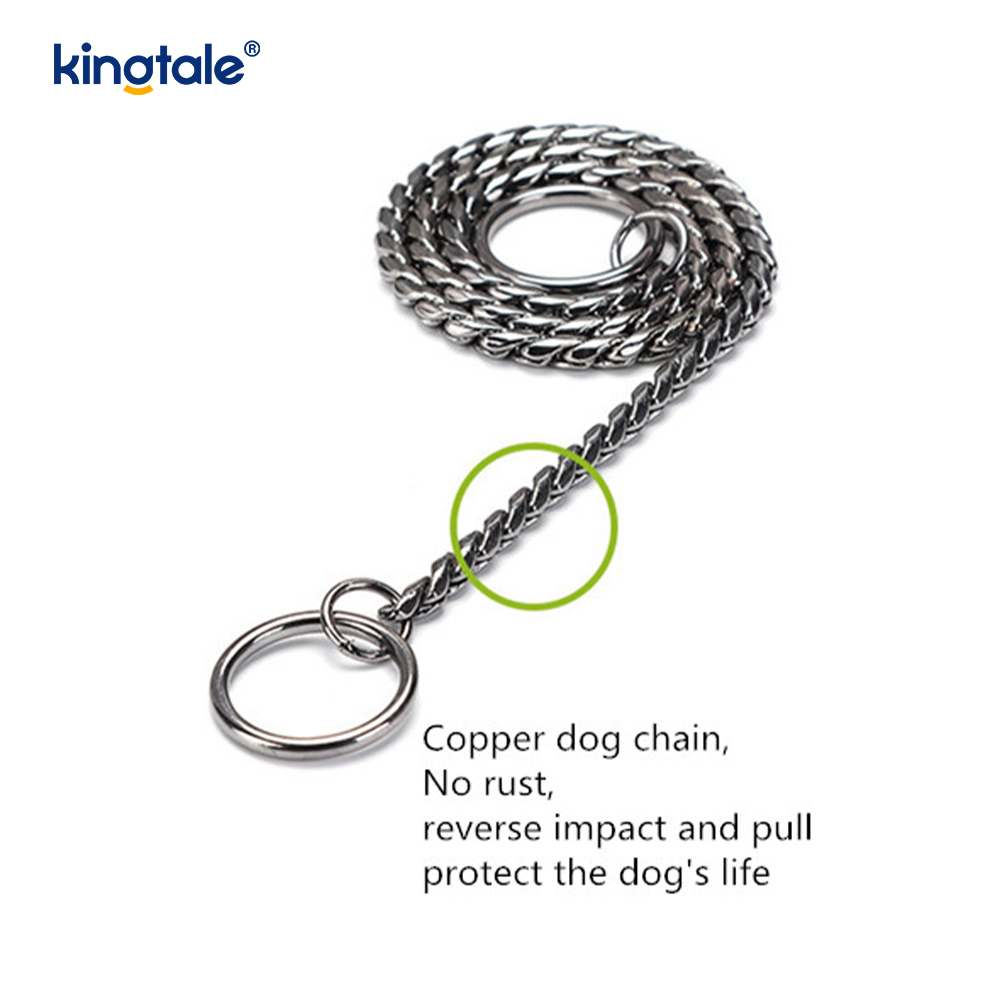 Collare a catena per cani serpente in metallo puro rame per cani di piccola e media taglia