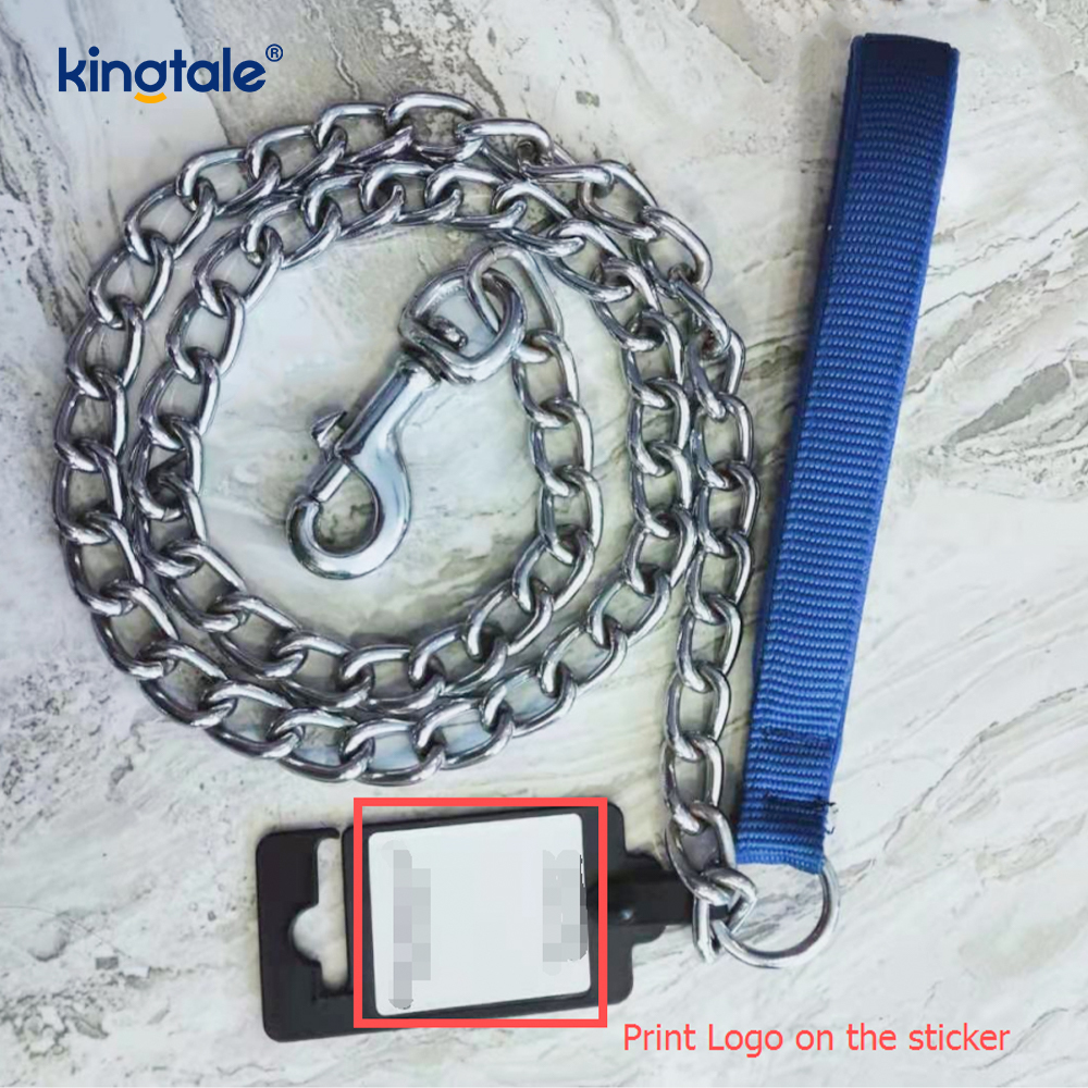 Guinzaglio per catena per cani resistente in metallo personalizzato con manico in schiuma per cani