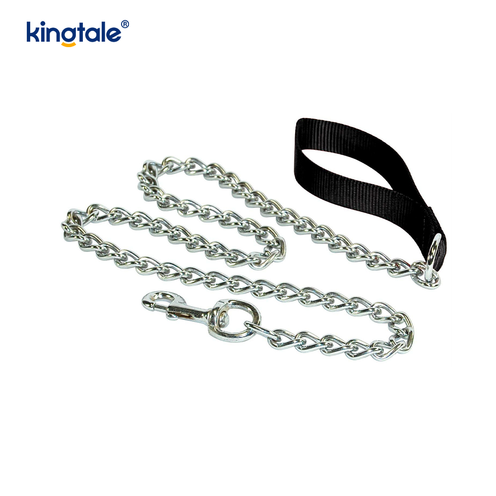 Guinzaglio per catena per cani resistente in metallo personalizzato con manico in schiuma per cani