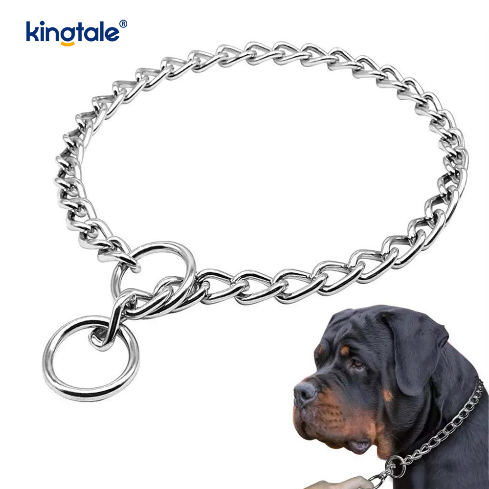 Collare a strozzo per cani da addestramento in metallo, catena a P, catena pesante per cani