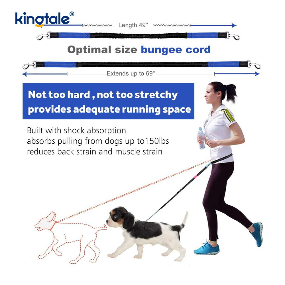 Guinzaglio per animali da corsa doppio elastico riflettente con custodia con cerniera
