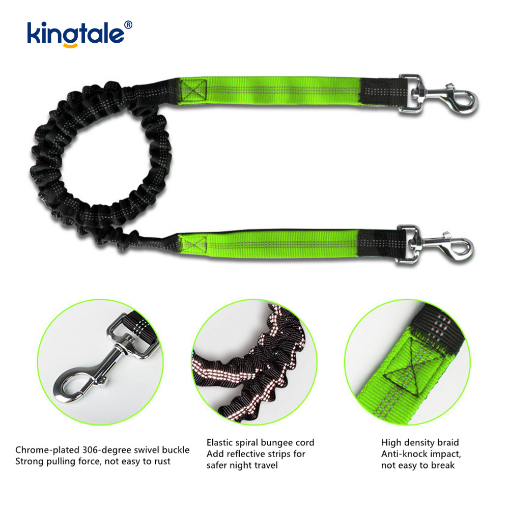 Guinzaglio per animali da corsa doppio elastico riflettente con custodia con cerniera