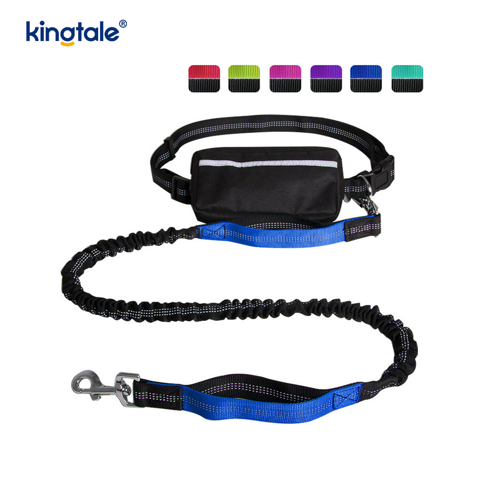 Guinzaglio per animali da corsa doppio elastico riflettente con custodia con cerniera