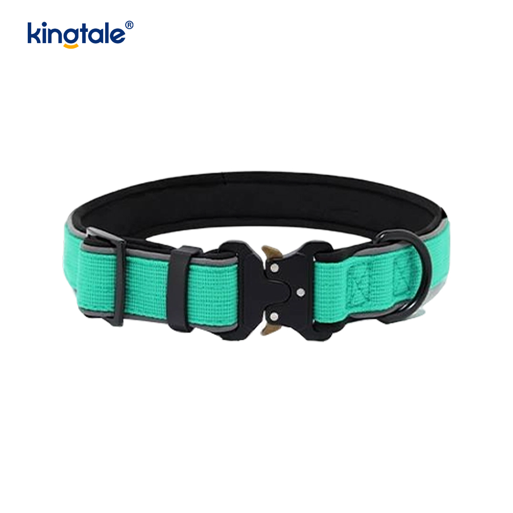 Fibbia per collare per cani tattica riflettente regolabile pesante per cani M L
