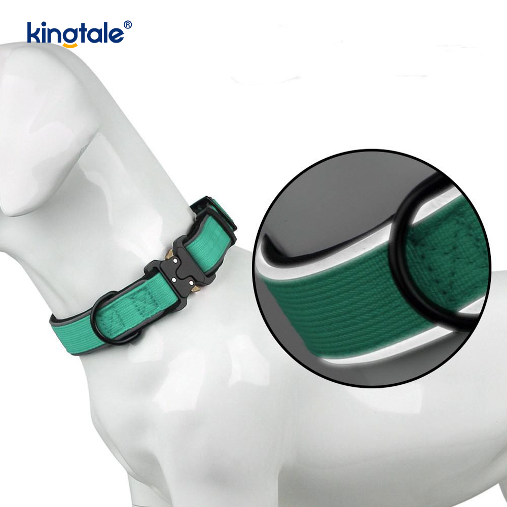 Fibbia per collare per cani tattica riflettente regolabile pesante per cani M L