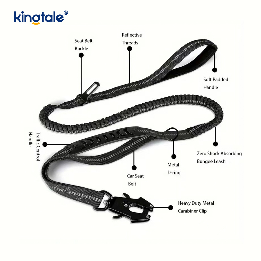 Guinzaglio per cani resistente 4 in 1 con cintura di sicurezza per auto e morbida impugnatura imbottita Guinzaglio per cani resistente 4 in 1 con cintura di sicurezza per auto e morbida impugnatura imbottita