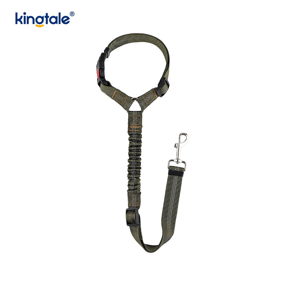 Guinzaglio per cintura di sicurezza per auto per animali domestici riflettente in poliestere resistente, anti-sbalzo