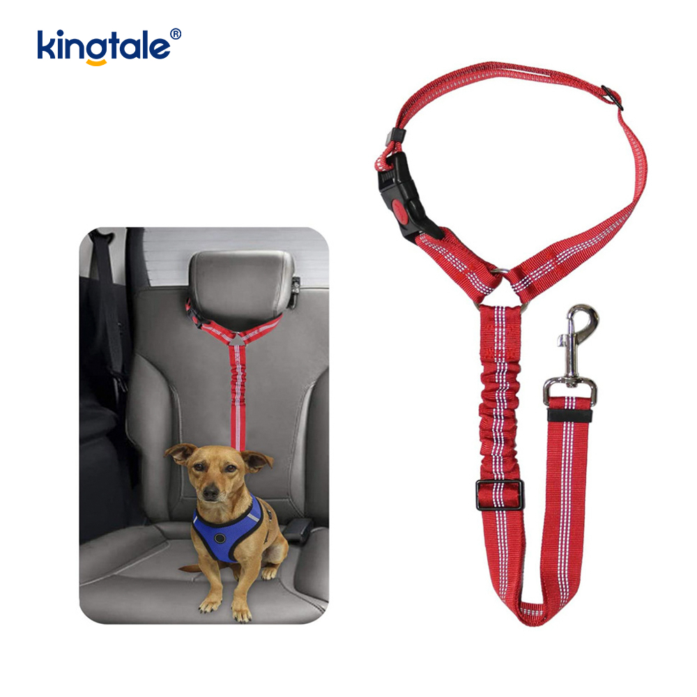 Guinzaglio per cintura di sicurezza per auto per animali domestici riflettente in poliestere resistente, anti-sbalzo