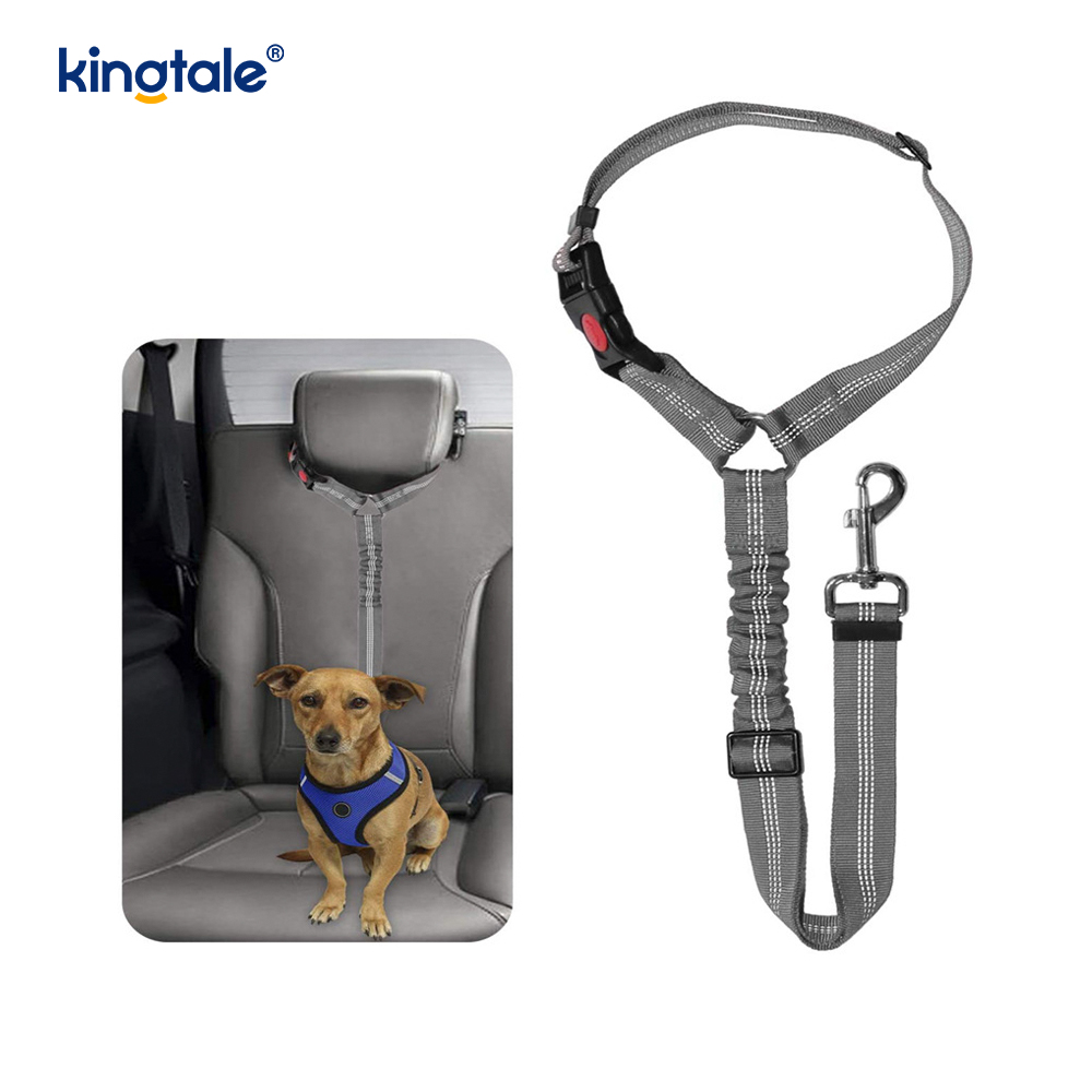 Guinzaglio per cintura di sicurezza per auto per animali domestici riflettente in poliestere resistente, anti-sbalzo