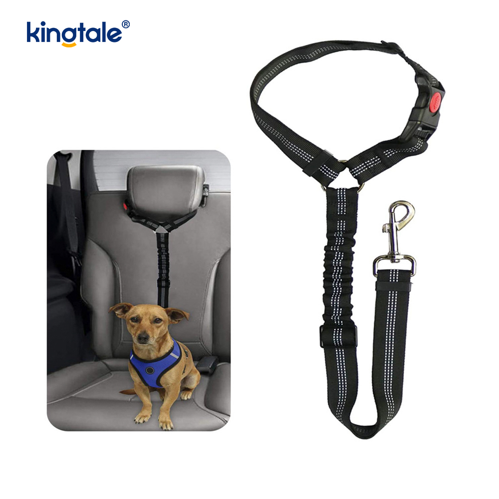 Guinzaglio per cintura di sicurezza per auto per animali domestici riflettente in poliestere resistente, anti-sbalzo