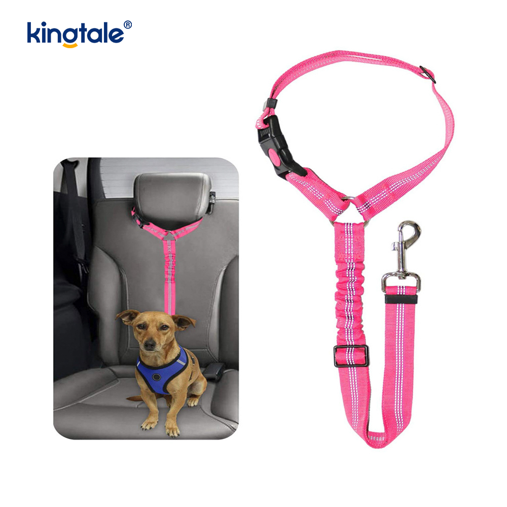 Guinzaglio per cintura di sicurezza per auto per animali domestici riflettente in poliestere resistente, anti-sbalzo