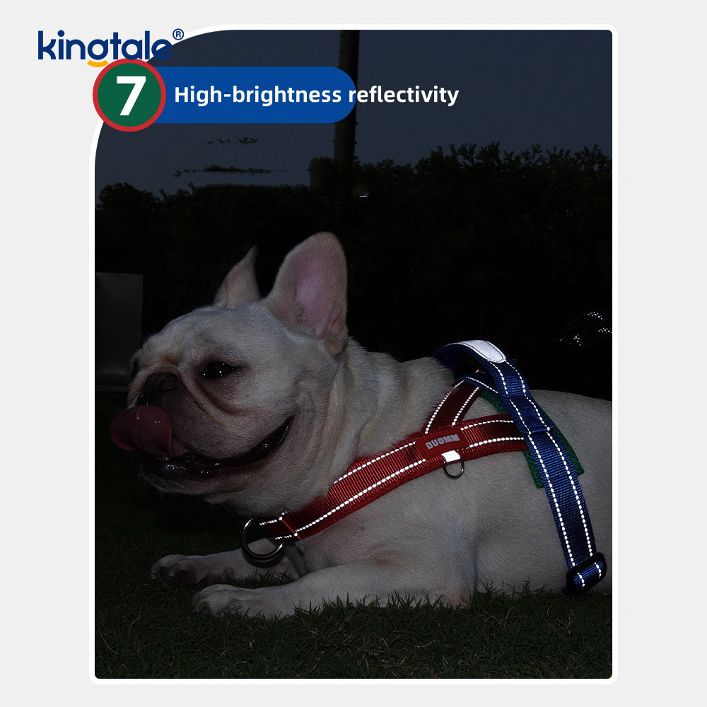 Pettorina per cani da compagnia riflettente in nylon regolabile all'ingrosso personalizzata minima impostata