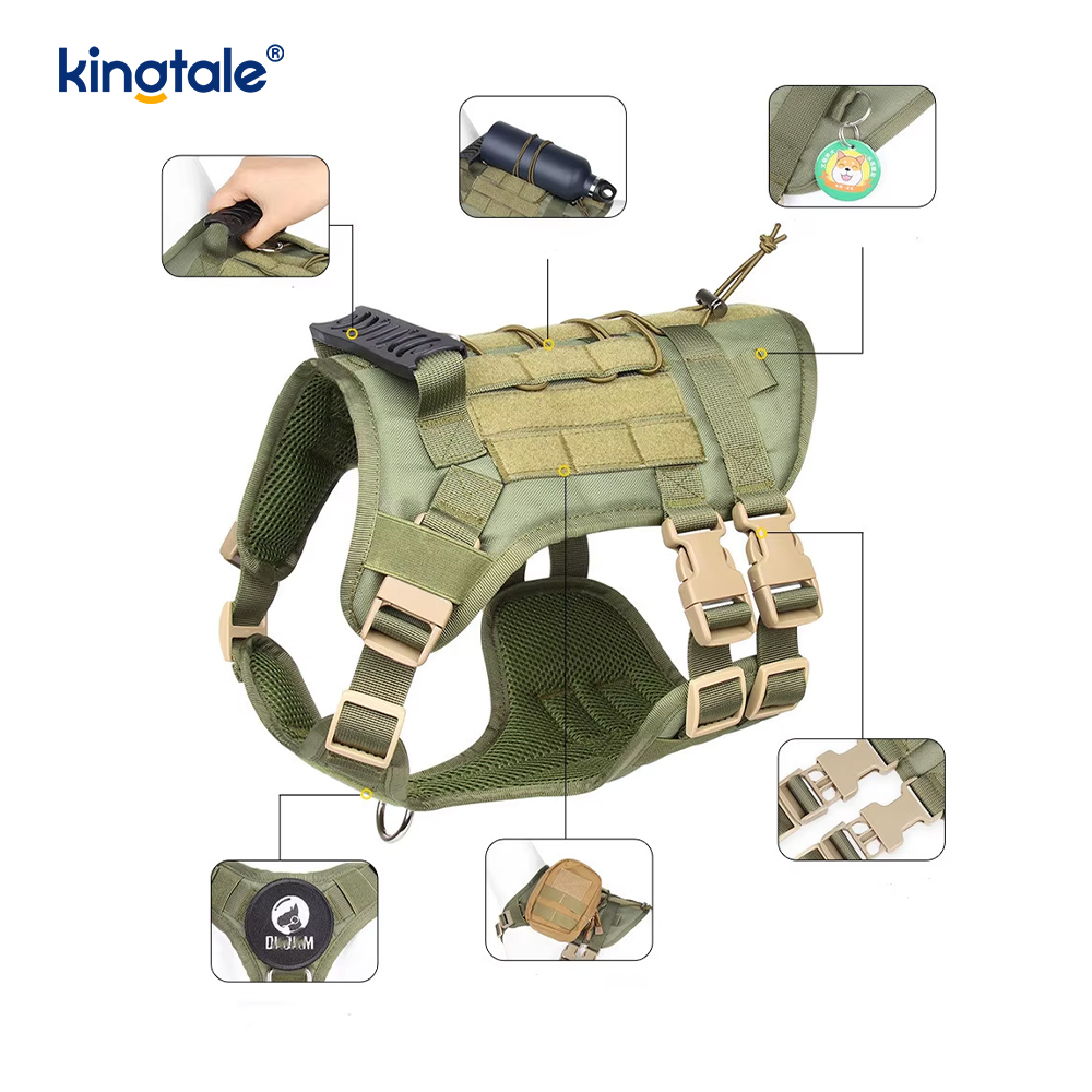 Imbracatura per cani regolabile traspirante e resistente, con gilet grande e personalizzato