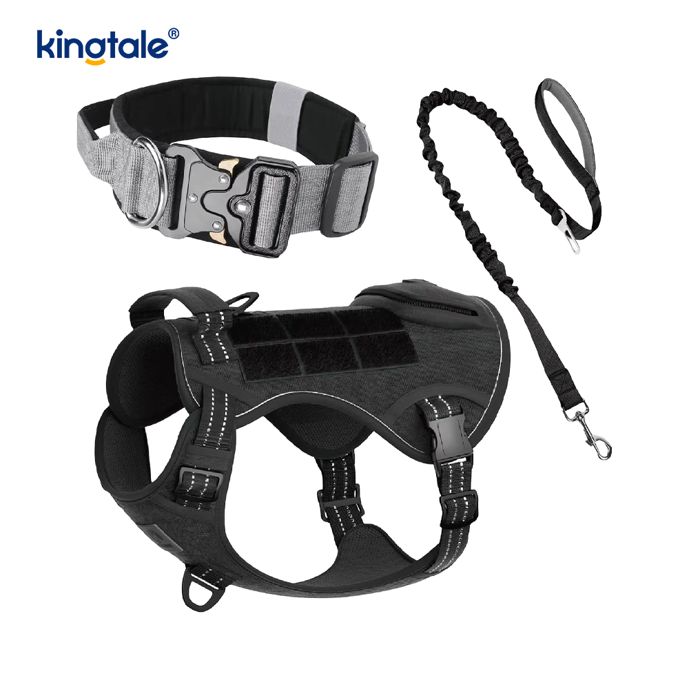 Set di imbracature per collare per cani tattici resistenti per cani di taglia grande