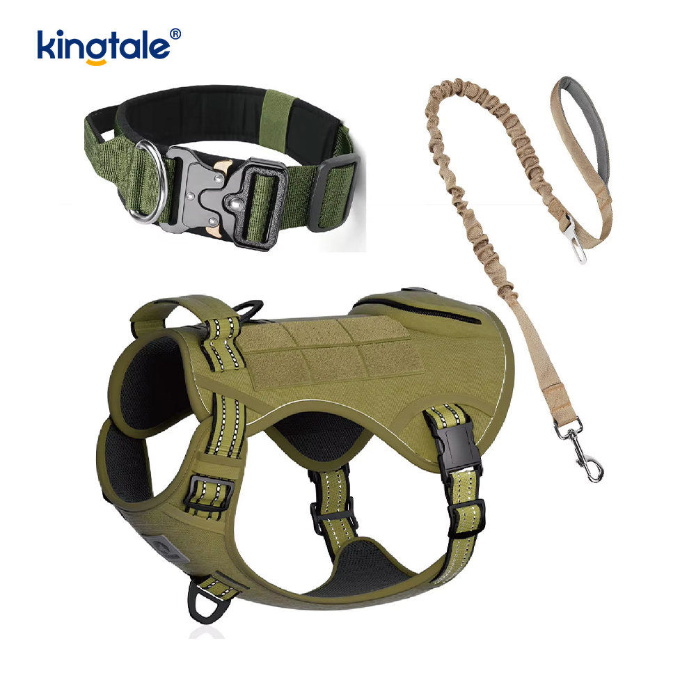 Set di imbracature per collare per cani tattici resistenti per cani di taglia grande