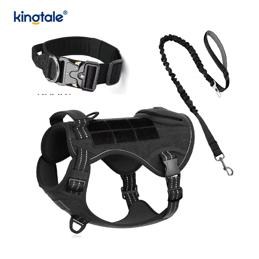 Set di imbracature per collare per cani tattici resistenti per cani di taglia grande