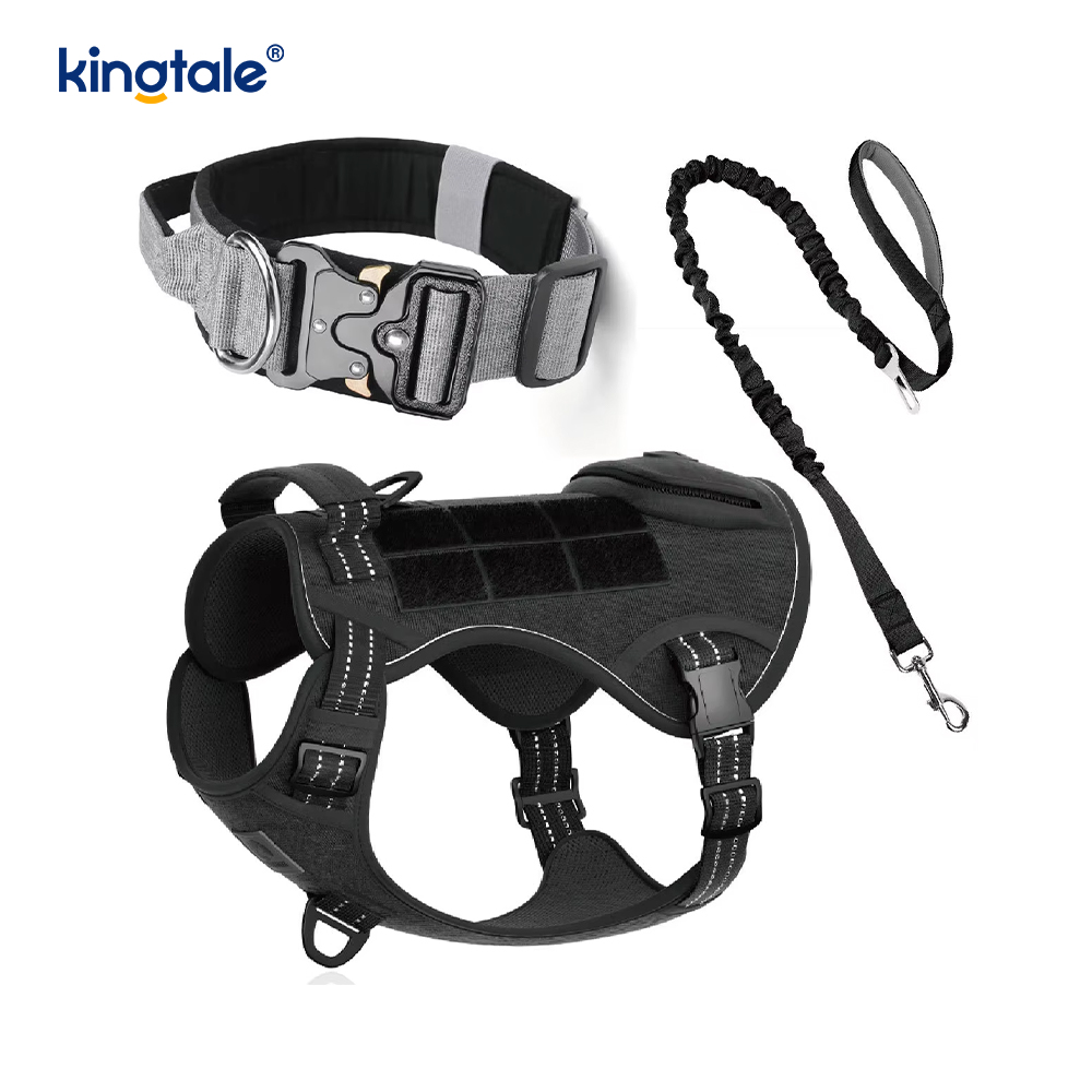 Set di imbracature per collare per cani tattici resistenti per cani di taglia grande