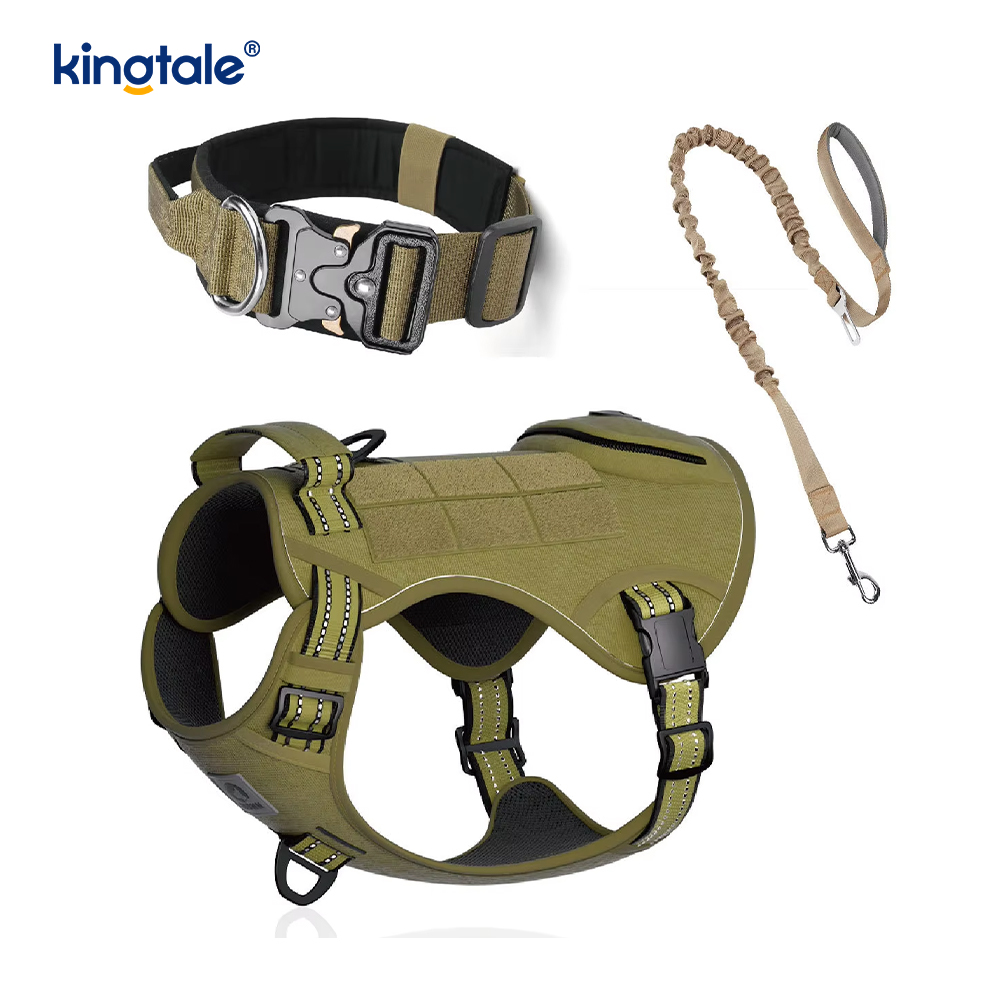 Set di imbracature per collare per cani tattici resistenti per cani di taglia grande