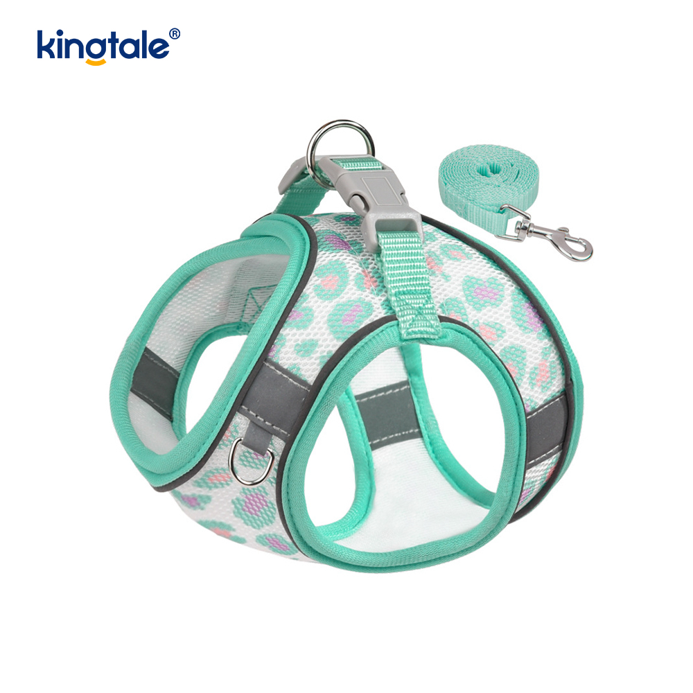 Pettorina per cani imbottita alla moda stile gilet, guinzaglio anti-shock riflettente