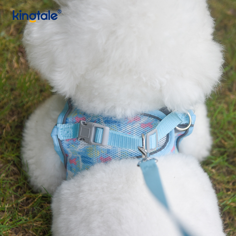 Pettorina per cani imbottita alla moda stile gilet, guinzaglio anti-shock riflettente