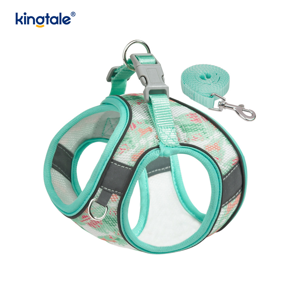 Pettorina per cani imbottita alla moda stile gilet, guinzaglio anti-shock riflettente