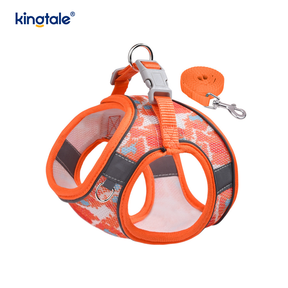 Pettorina per cani imbottita alla moda stile gilet, guinzaglio anti-shock riflettente