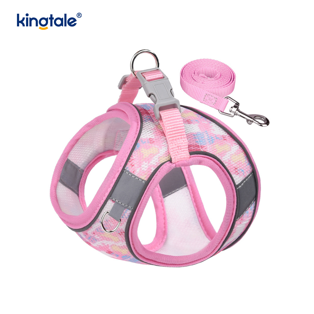 Pettorina per cani imbottita alla moda stile gilet, guinzaglio anti-shock riflettente