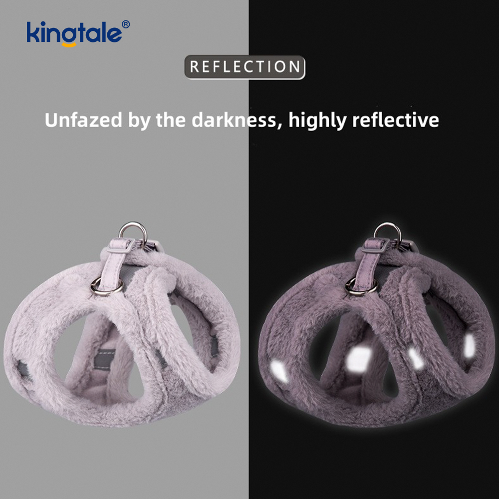 Set di guinzagli per cani da compagnia in peluche. Gilet per imbracatura per cani da passeggio autunnale