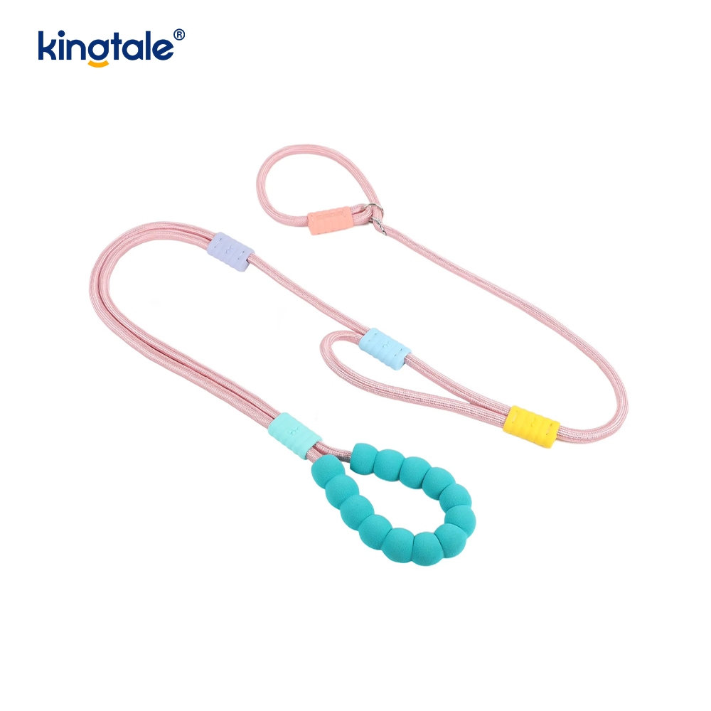 Guinzaglio colorato per cani con doppia impugnatura in nylon regolabile resistente senza trazione