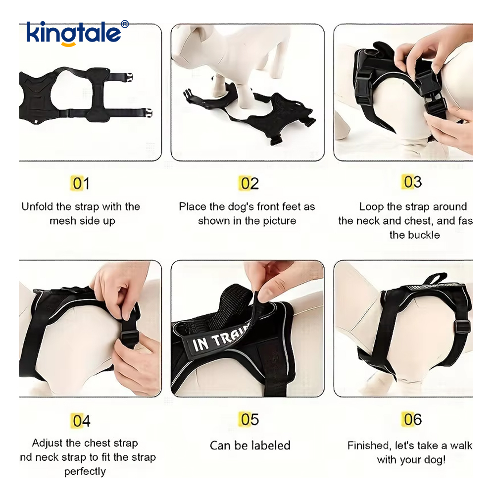Imbracatura tattica riflettente antistrappo per cani di grossa taglia