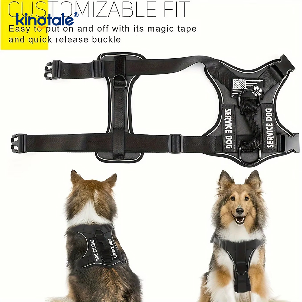 Imbracatura tattica riflettente antistrappo per cani di grossa taglia