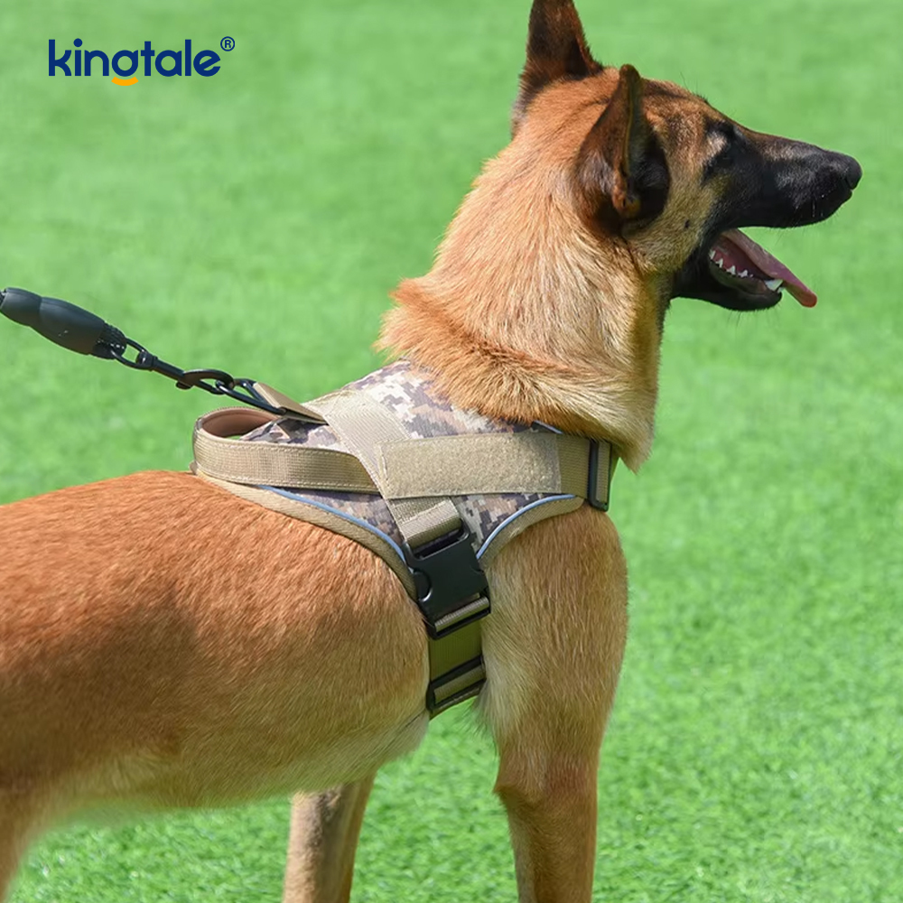 Imbracatura per cani con gilet riflettente regolabile per carichi pesanti, tattica senza trazione