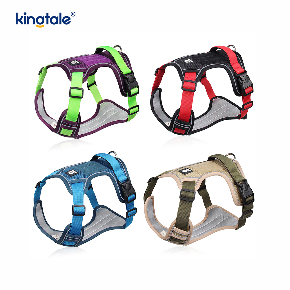 Imbracatura sportiva traspirante regolabile riflettente con rivetti in nylon con guinzaglio per cani