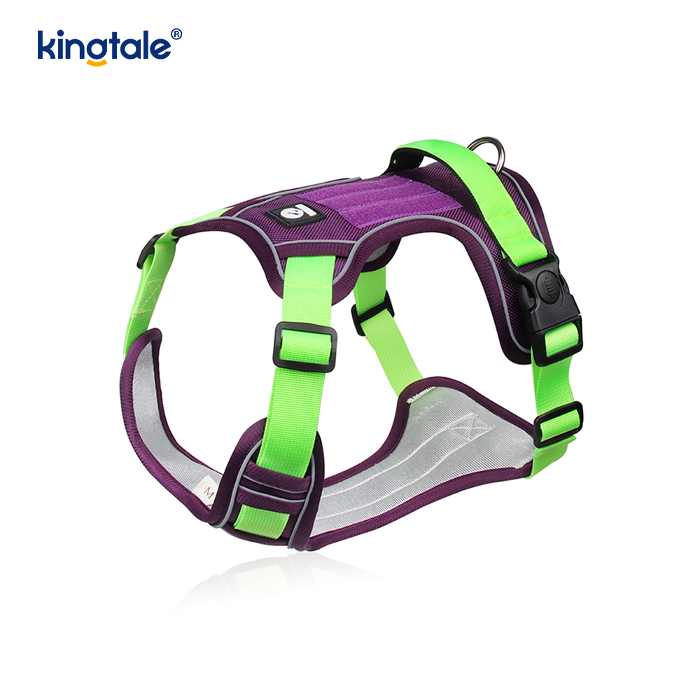 Imbracatura sportiva traspirante regolabile riflettente con rivetti in nylon con guinzaglio per cani