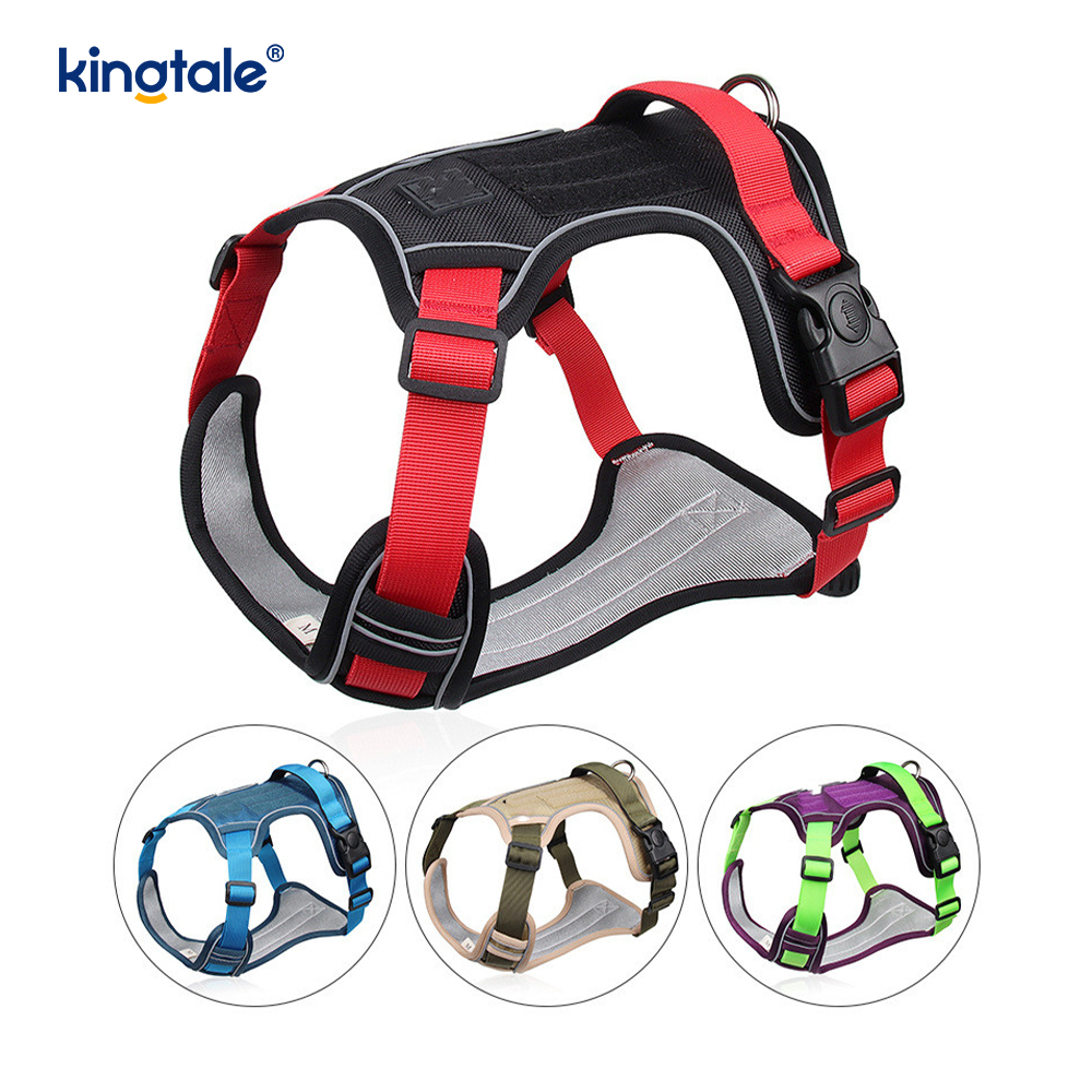 Imbracatura sportiva traspirante regolabile riflettente con rivetti in nylon con guinzaglio per cani